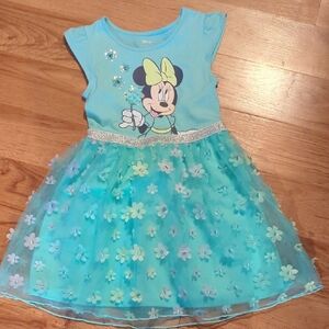 Disney Aqua Minnie Mouse Casual Dress for Kids